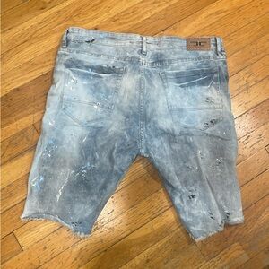 Distressed Light Blue Denim Shorts